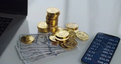 Bitcoin digital crypto currency Video stock 146428887