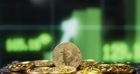 Bitcoin digital crypto currency Stock Footage 146429026