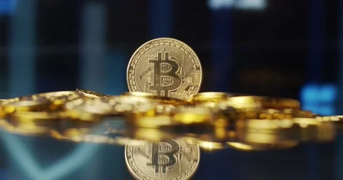 Bitcoin digital crypto currency Video stock 146429152