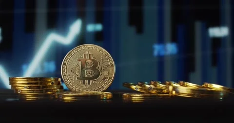 Bitcoin digital crypto currency Stock Footage 146429216