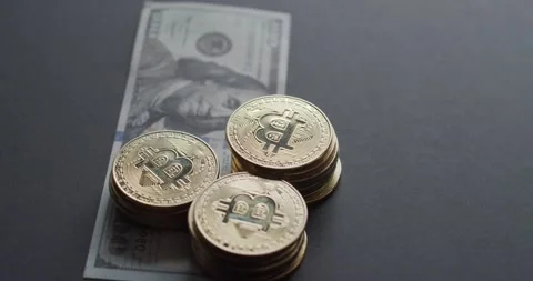 Bitcoin digital crypto currency Stock Footage 149053728