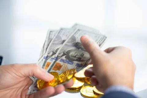 Bitcoin digital crypto currency Stock Photos
