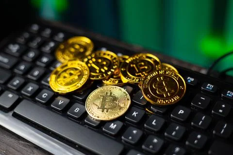 Bitcoin digital crypto currency Stock Photos