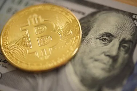 Bitcoin digital crypto currency Stock Photos