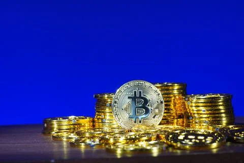 Bitcoin digital crypto currency Stock Photos