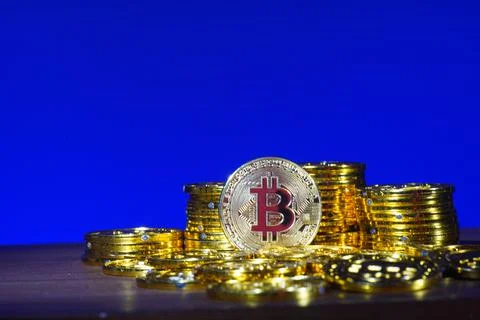 Bitcoin digital crypto currency Stock Photos