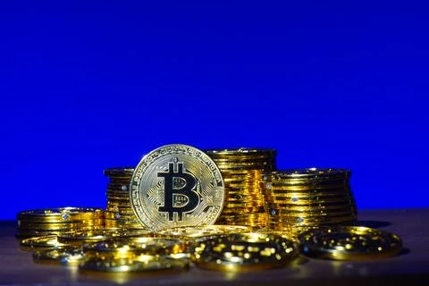 Bitcoin digital crypto currency Stock Photos
