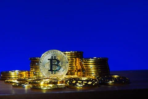 Bitcoin digital crypto currency Stock Photos