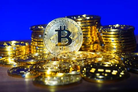 Bitcoin digital crypto currency Stock Photos