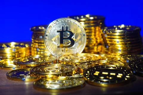 Bitcoin digital crypto currency Stock Photos
