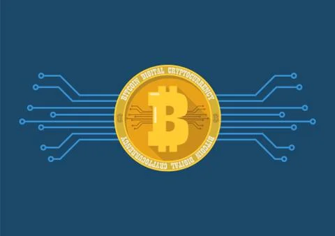 Bitcoin digital cryptocurrency Stock Illustration