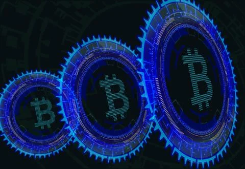 Bitcoin digital currency. Illustrazione stock