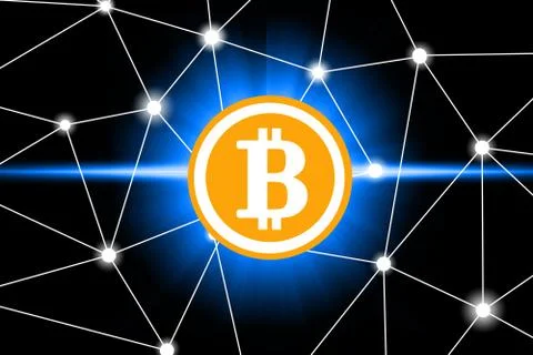 Bitcoin digital currency network concept Stock Illustration