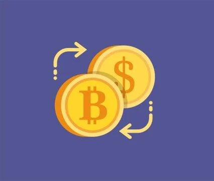 Bitcoin digital gold exchange concept icon Stock Illustration