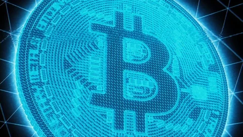 Bitcoin Digital Mining Background Loop Stock Footage 85385641