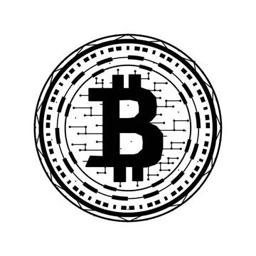 Bitcoin digital vector illustration on a white background. Cryptocurrency... Stock Photos