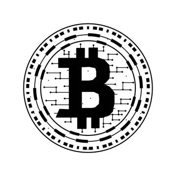  Bitcoin digital vector illustration on a white background. Cryptocurrency... Stock Photos