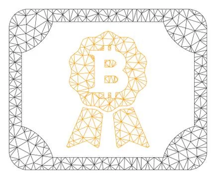 Bitcoin Diploma Vector Mesh Wire Frame Model Illustrazione stock