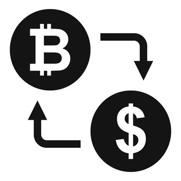 Bitcoin dollar exchange icon, simple style Stock Illustration