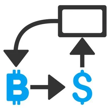 Bitcoin Dollar Flow Chart Flat Icon Stock Illustration