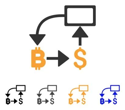 Bitcoin Dollar Flow Chart Vector Icon Stock Illustration