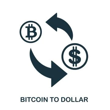 Bitcoin To Dollar icon. Mobile app, printing, web site icon. Simple element sing Stock Illustration