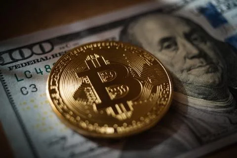 Bitcoin to dollars Stock Photos