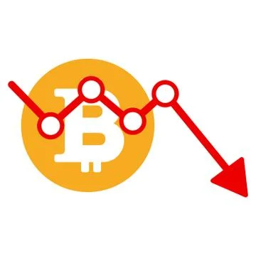 Bitcoin Down Trend Flat Icon Stock Illustration