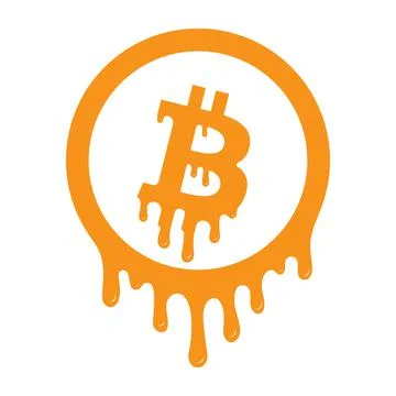 Bitcoin dripping circle Stock Illustration