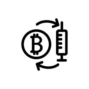 Bitcoin drugs are an icon vector. Isolated contour symbol illustration Illustrazione stock