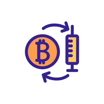 Bitcoin drugs are an icon vector. Isolated contour symbol illustration Stock Illustration