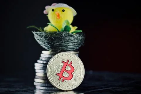 Bitcoin easter concept Stock Photos