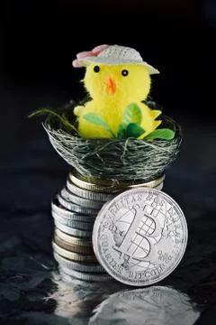 Bitcoin easter concept Stock Photos