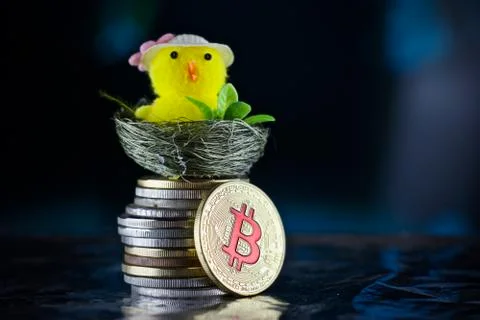 Bitcoin easter concept Stock Photos
