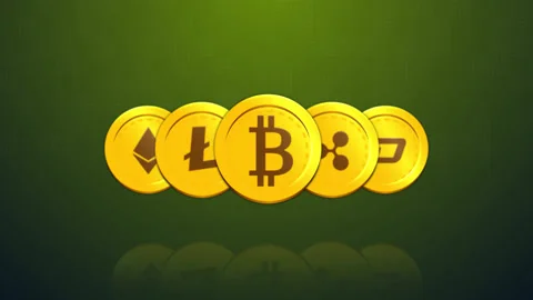 Bitcoin Electronic Cryptocurrency Blockchain Technology. digital currency coins Stock Footage 154408491