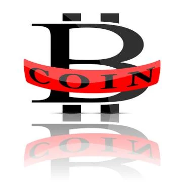Bitcoin emblem isolated on white Stock Illustration