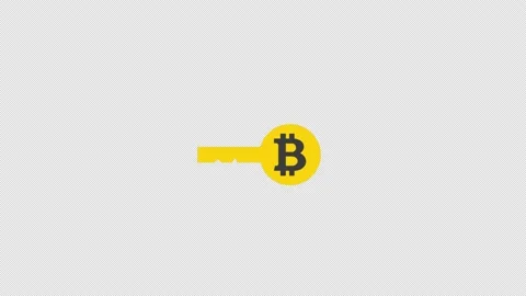 Bitcoin Encryption icon motion graphics animation with alpha channel, transpa Video stock 206754987