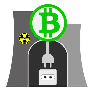 Bitcoin energy consumption Illustrazione stock