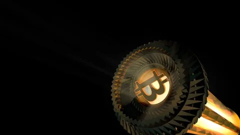 Bitcoin Engine Stock-Footage 83602780