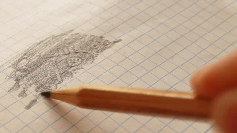 Bitcoin engraving on a notebook sheet with a pencil, hatching appears on the lin Stock Footage 101666168