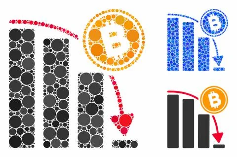 Bitcoin epic fail chart Composition Icon of Circles Stock Illustration
