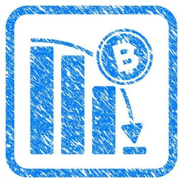 Bitcoin Epic Fail Chart Framed Stamp Stock Illustration