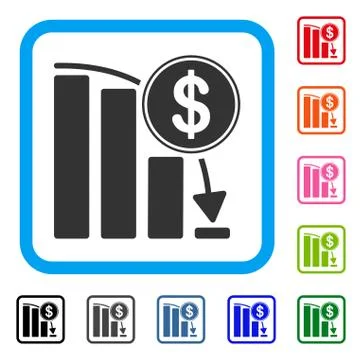 Bitcoin Epic Fail Graph Framed Icon Stock Illustration