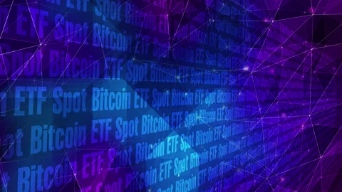 Bitcoin etf and connected lines evolution of digital finance, trend of future Video stock 259880462
