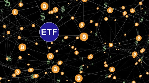 Bitcoin etf bridging gap between traditional and digital finance Stock Footage 256185826