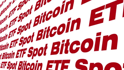 Bitcoin etf on white background future of digital currency evolution Video stock 259728638