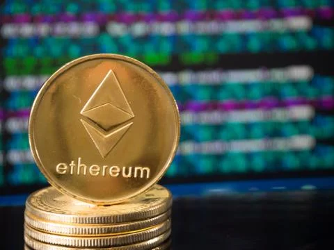 Bitcoin ethereum background program,concept Stock Photos