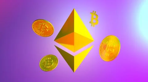 Bitcoin Ethereum cryptocurrency Stock Illustration