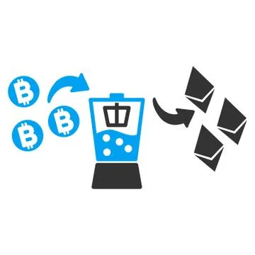Bitcoin Ethereum Mixer Flat Icon Stock Illustration