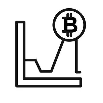 Bitcoin Evolution icon black and white vector sign Stock Illustration